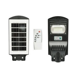 Lampa solara LED iluminat stradal 50W cu panou solar 8W, baterie LiFePO4 4000mAh, senzor miscare, telecomanda, prindere stalp IP65 Breckner Germany