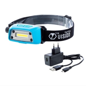 Lanterna frontala, Led COB, cu senzor de miscare, reincarcabila USB, 1400 mAh, 5W, 350lm, 6500K, 63305 Carmotion