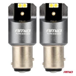 LED CANBUS PRO BAY15D P21/5W 4x3030 SMD ALB 12/24V AMIO - Img 2