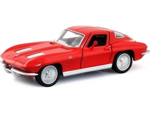 Masina jucarie metalica Chevrolet Corvette 1963 rosu, scara 1:32