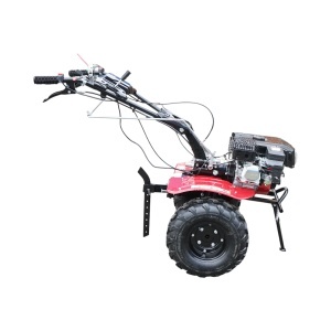 Motocultor 7.5CP cu freza 100cm, motor benzina 4 timpi 212cc OHV, viteze 2+1, transmisie pinioane, roti 19x7-8 Breckner Germany - Img 6