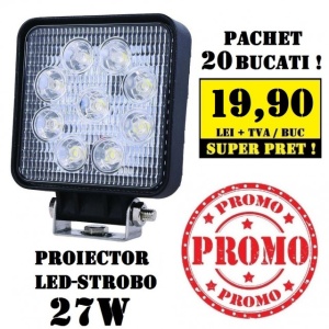 Pachet 20 Proiectoare LED patrat 27W