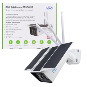 Pachet camera supraveghere video PNI SafeHome PT950LR, 1080P, 2MP, cu panou solar 6W si card de memorie MicroSD PNI 32GB inclus