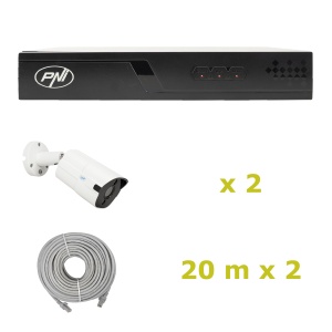 Pachet supraveghere video NVR POE PNI House IP710J, 2 camere PNI IP818J 8MP si 2 cabluri UTP CAT6 20 metri incluse - Img 2