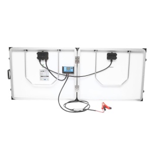 Panou solar tip valiza 120W cu regulator de tensiune 12/24V 20Ah, 2 USB-uri - Img 5