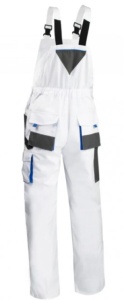 Pantaloni de lucru cu pieptar CLASSIC alb - Img 2