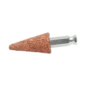 Piatra polizat anvelope abraziva conica 25x50mm, granulatie K36, tija hexagonala 3/8 inch - Img 3