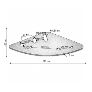 Placa suport cutit furaje Mayer Silo King 520x165x8mm cod OEM 527527429 - Img 3