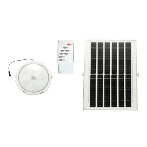 Plafoniera solara LED 200W, 6500K cu panou solar 12W, baterie LiFePO4 5400mAh, senzor miscare si telecomanda IP65 Breckner Germany