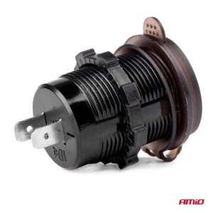 Priza cu 2 USB, cu voltmetru, 12-24V, 2.1+1.0A, incastrabila - Img 2
