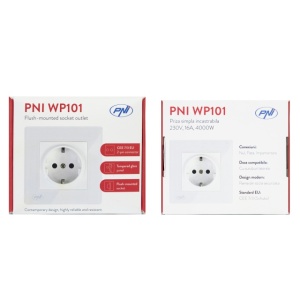 Priza simpla incastrabila PNI WP101 cu rama din sticla, 16A, 3700W, 230V - Img 5