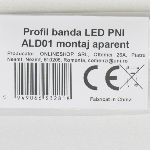 Profil banda LED PNI ALD01, montaj aparent, lungime 100 cm - Img 2