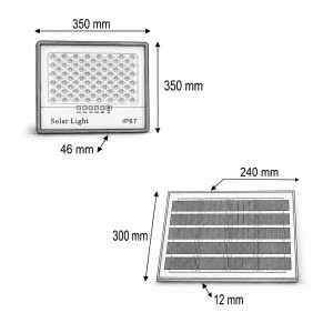 Proiector LED 200W, 6500K cu panou solar 15W, baterie LiFePO4 10000mAh si telecomanda IP67 Breckner Germany - Img 5