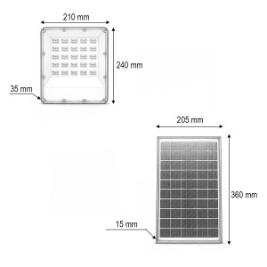 Proiector LED 200W, 6500K cu panou solar bifacial 20W, baterie LiFePO4 10000mAh si telecomanda IP66 Breckner Germany - Img 4