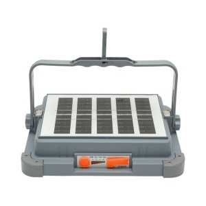 Proiector LED portabil 100W cu panou solar 3W, baterie 3600mAh, 6 moduri de iluminare, magnet, carlig, USB Power Bank 210x170x55mm Breckner Germany - Img 5