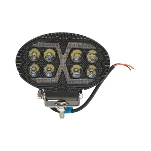 Proiector oval LED cu DRL 9-80V, 24W alb-galben, carcasa aluminiu 140x90x45mm IP67 Breckner Germany