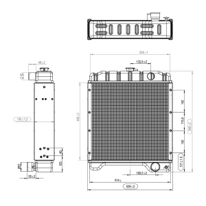 Radiator racire apa cu 4 randuri de celule pentru Case IH seria Maxxum 104753A2, A104753A1, 104753A1, 87579817, 52771, 150-56 Breckner Germany - Img 7