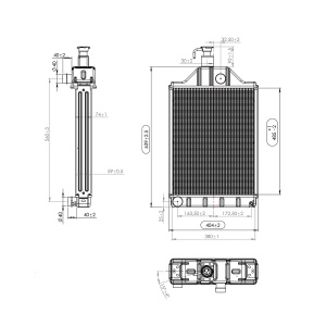 Radiator racire apa motor Perkins pentru Massey Ferguson cod OEM 150-10, 897358A4, 897358A4A, 897358E4, 897358E4A, 897358M3 Breckner Germany - Img 2