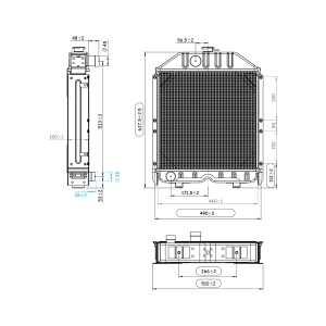 Radiator racire apa pentru New Holland, Fiat 640, Case IH cod OEM 4981428, 5086417, 5096052, 150-283, 5096051, 5118306, 5096597, 5104821, 5086417 - Img 2