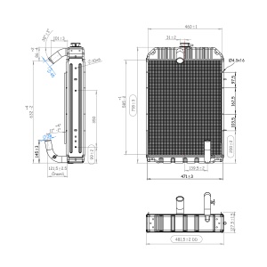 Radiator racire apa U-650 din cupru cu 5 randuri de celule 590x455x65 - Img 9