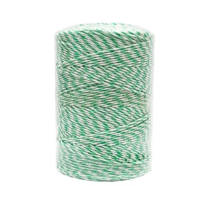 Rola fir alb-verde fi 2.5mm insertie metalica 4x0.2mm SS, rezistenta 7 Ohm/m, 500m gard electric THOR - Img 4