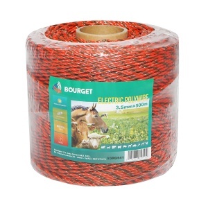 Rola fir portocaliu-negru fi 3.5mm 6x0.25mm SS, 500m gard electric, rezistenta 0.9 Ohm Bourget