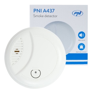 Senzor de fum PNI A437, standalone, cu alarmare sonora si luminoasa, 85dB, interior, alb - Img 3