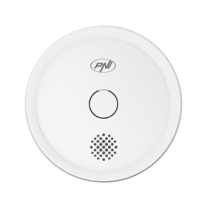 Senzor de fum wireless PNI SafeHouse HS261 compatibil cu aplicatia Tuya, alarma sonora si vizuala, alarma silentioasa