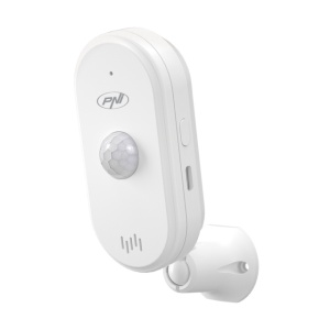 Senzor de miscare PIR PNI SafeHouse HS401 cu Wi-Fi, compatibil cu aplicatia Tuya, alarma sonora 80dB, difuzor incorporat, alimentare 5V USB C