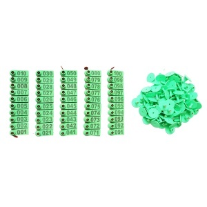Set 100 crotalii numerotate 001-100 verzi pentru capre, oi Breckner Germany - Img 3