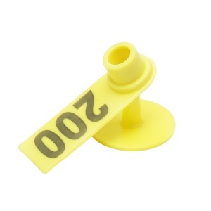 Set 100 crotalii numerotate 101 -200 galbene pentru capre, oi Breckner Germany - Img 2