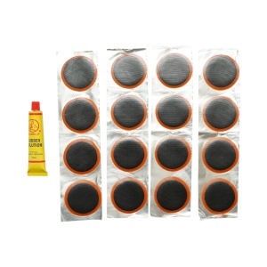 Set 16 petice rotunde vulcanizare anvelope si camere de aer 50mm + 1 tub adeziv 20ml - Img 2