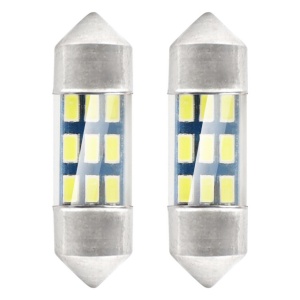 Set 2 becuri auto AMIO , LED 9 SMD 3014, 31mm, 12V, capac sticla, leduri alb sofit Festoon