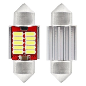 Set 2 becuri auto LED CANBUS 4014 10SMD C5W C10W C3W 12/24V ALB - Img 2