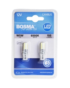 Set 2 becuri LED auto CANBUS, T10 12V BOSMA