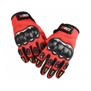 Set 2 manusi moto rosii, deget touchscreen