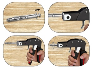Set cleste pistol nituit sertizat dibluri ancore in panouri gips VERKE - Img 4