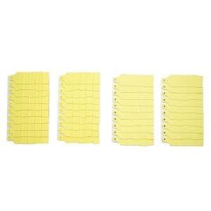 Set crotalii 50 buc. neinscriptionate galbene 31x43mm pentru oi Breckner Germany - Img 3