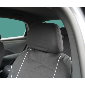 Set huse scaune auto universale negru-alb, material textil 8 piese - Img 5