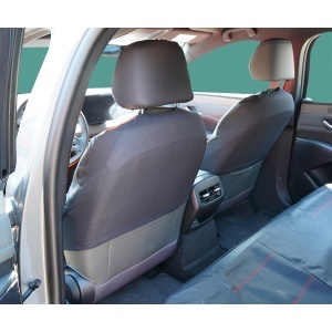 Set huse scaune auto universale negru-rosu, material piele ecologica si textil 8 piese - Img 6