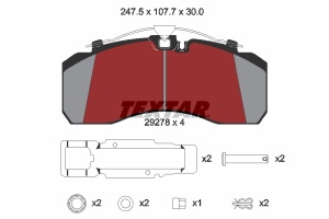 Set placute frana TEXTAR Daf, Man, Iveco, Mercedes, Neoplan, Setra, BPW - Img 2