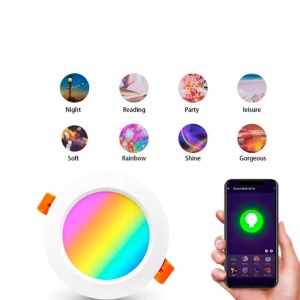 Spot LED inteligent PNI SafeHome PT58RC WiFi, incastrabil, tavan, RGBW, 7W, 600 lm, lumina/culoare reglabila prin internet, Aplicatie Tuya Smart, integrare in scenarii si automatizari smart cu alte p - Img 3