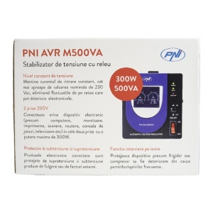 Stabilizator de tensiune cu releu PNI AVR M500VA, 1.4A, 300W, 500VA - Img 6