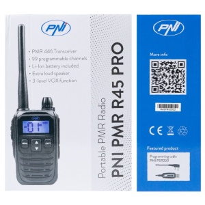 Statie radio portabila PNI PMR R45 PRO 446MHz, 0.5W, 99 canale programabile, 16 PMR si tonuri 38 CTCSS si 104 DCS, Squelch 5 niveluri, VOX, TOT, BCL, Scan, Roger Beep - Img 6