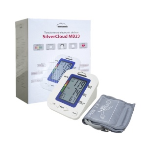 Tensiometru electronic de brat SilverCloud MB23 cu ecran LCD, atentionare vocala, afisare ritm cardiac, manson 22-36cm - Img 4