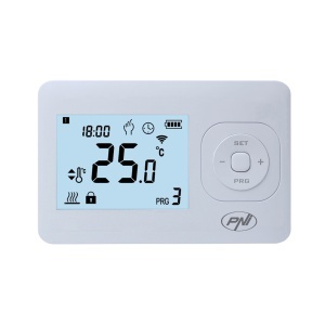 Termostat fara fir PNI CT62 pentru centrale termice, afisaj iluminat, programe zilnice