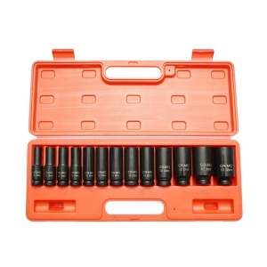 Trusa chei tubulare de impact lungi 10-32mm, patrat 1/2 inch Cr-Mo 13 piese Breckner Germany - Img 2