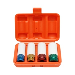 Trusa chei tubulare prezoane roti de impact cu protectie janta 17mm, 19mm, 21mm, 22mm, patrat 1/2 inch Cr-V Breckner Germany