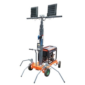 Turn de iluminat LED mobil, telescopic 4x200W 4.5KW inaltime 1800-4800mm cu generator diesel - Img 6