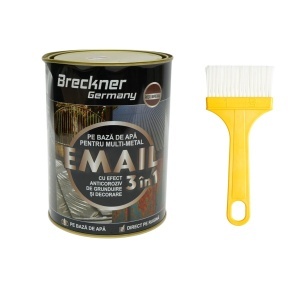 Vopsea email anticoroziva 3 in 1 rosu imperial pentru metal 2kg, direct pe rugina, pe baza de apa Breckner Germany